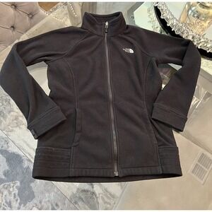 The North Face Fleece‎ Jacket Womens Small Full Zip Black Outdoor Warm Active